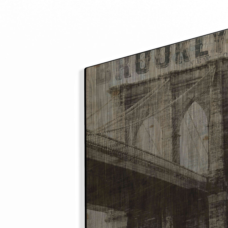 «Vintage NY Brooklyn Bridge» par Michael Mullan, H 16 po x l 12 po