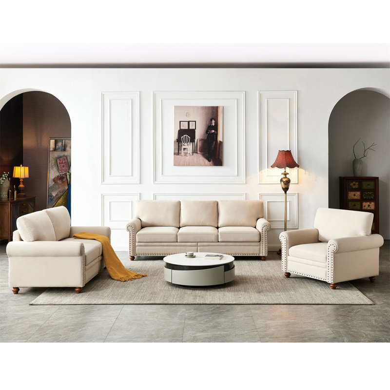 Canapé modulaire 1 + 2 + 3, Tissu beige