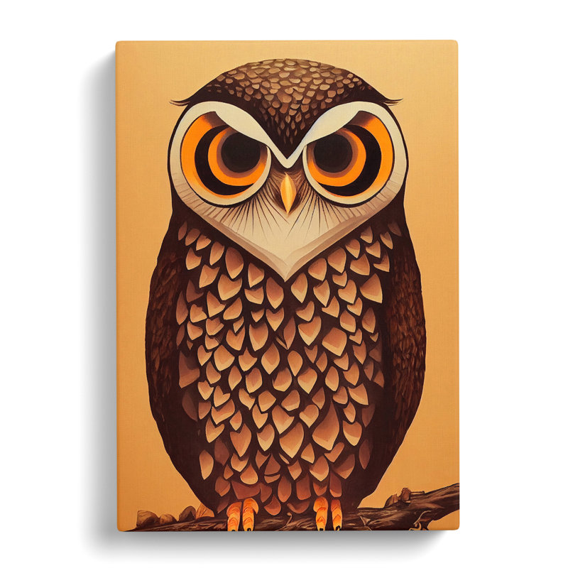 The Hypnotic Owl - Wrapped Canvas Print, 76cm H x 50cm W x 3cm D