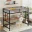 Lit mezzanine en métal avec bureau et tablette-240789805