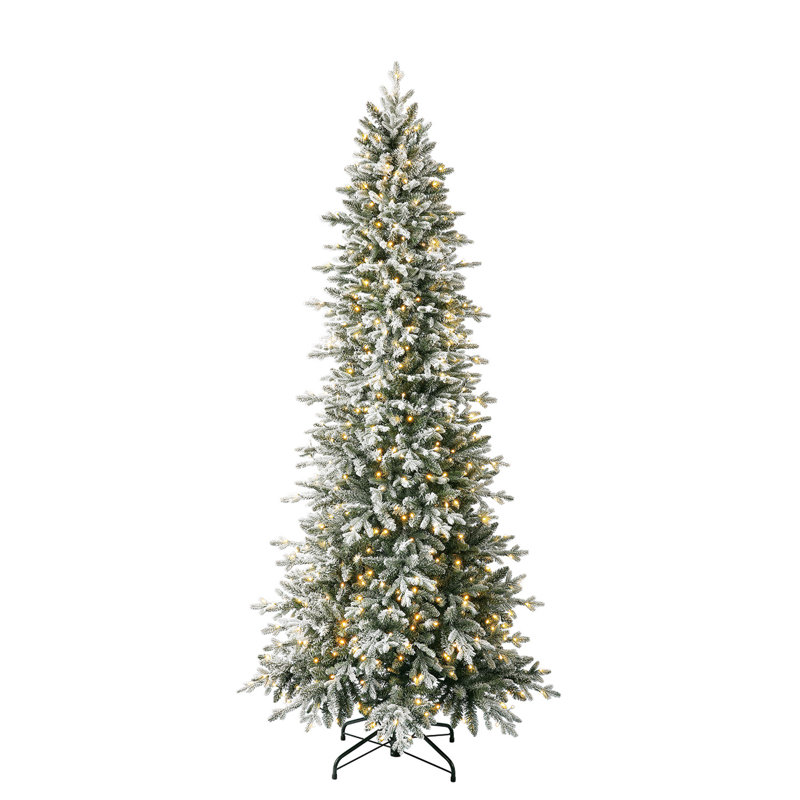 Home Heritage Snowy Redwood Pine 7.5' Prelit Artificial Christmas Tree White LED