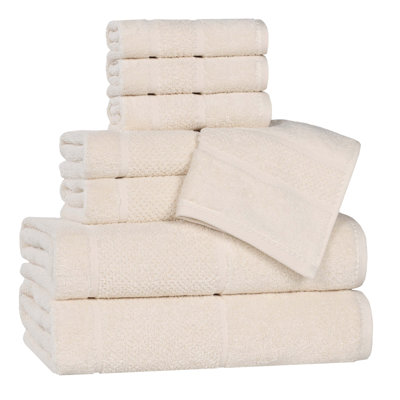 Mile Smart Twist Viscose Cotton Blend Medium Weight Solid Thick Border Towel Set