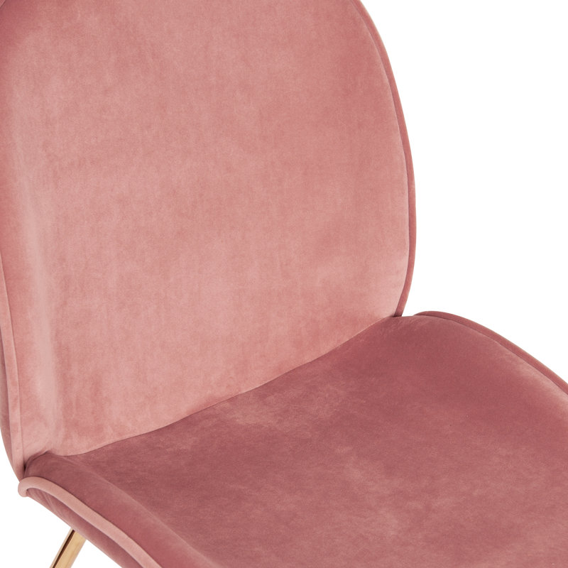 Lawson 58.0cm H Velvet Upholstered Side Chair, Pink, Gold