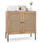Buffet de cuisine avec 2 portes en rotin et tablette réglable-228295482