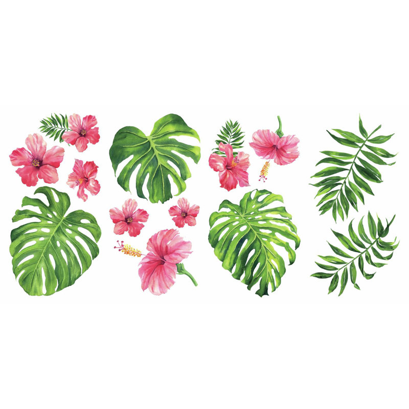 Décalcomanie murale fleur de hibiscus tropicale