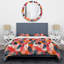 Red Brush Strokes - Ensemble de housse de couette moderne-109144217