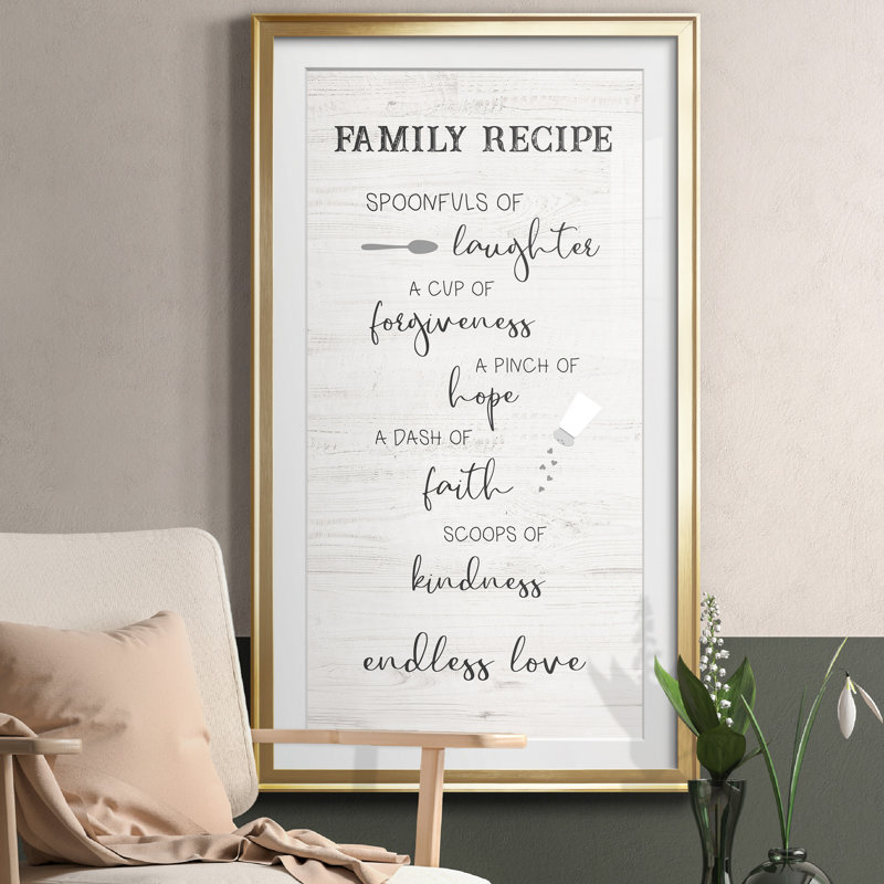 " Family Kitchen Recipe ", 22.5" H x 42.5" W x 1.5" D, Gold