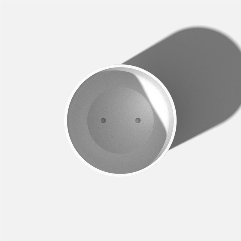 Kona 15" White Plastic-Stone Round Planter