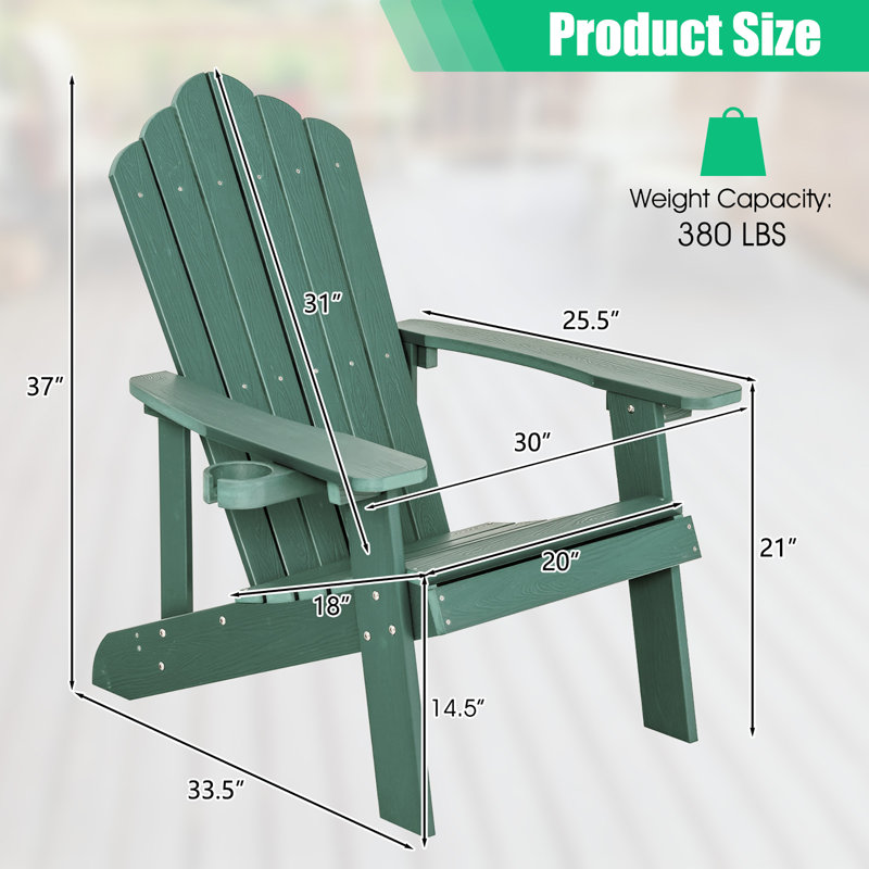 Falmer Outdoor Adirondack Chair, Green