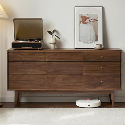 Modern Minimalist Walnut Colour Accent Chest