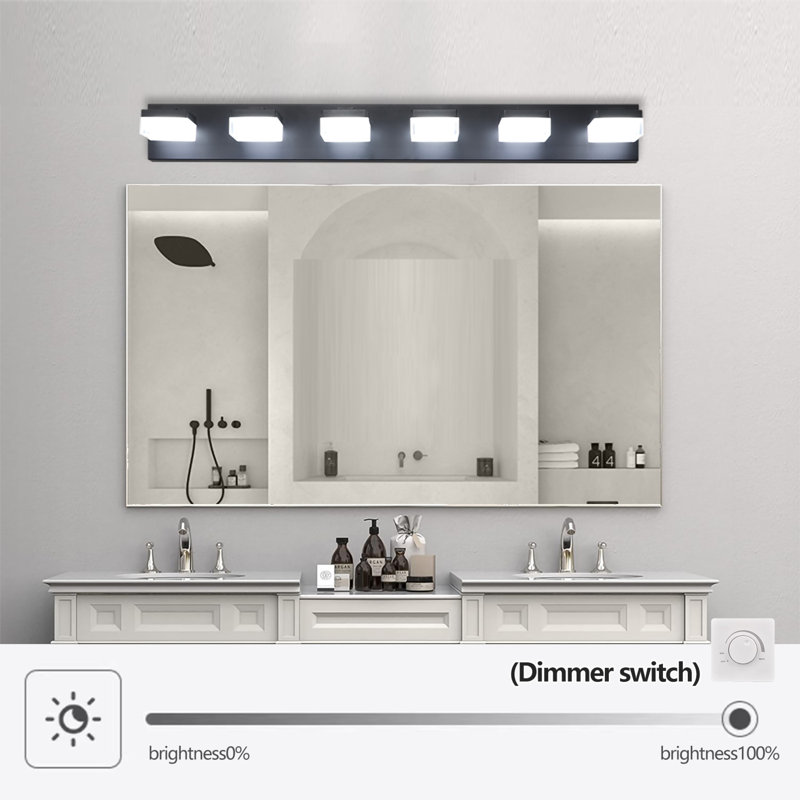 6-Light Bathroom Vanity Light, Noir