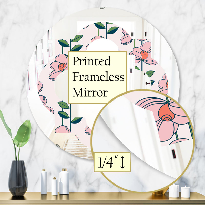 Miroir mural sans cadre Floral Botanical, H 23,6 po x l 23,6 po