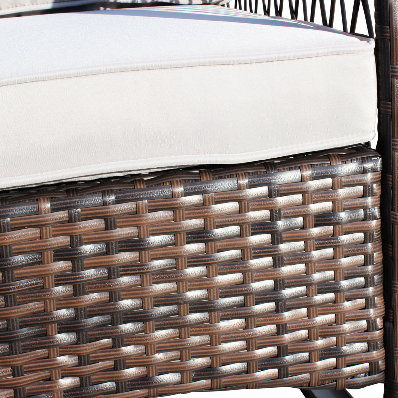 Chaise berçante d'extérieur à coussin épais - Protégée pour le patio