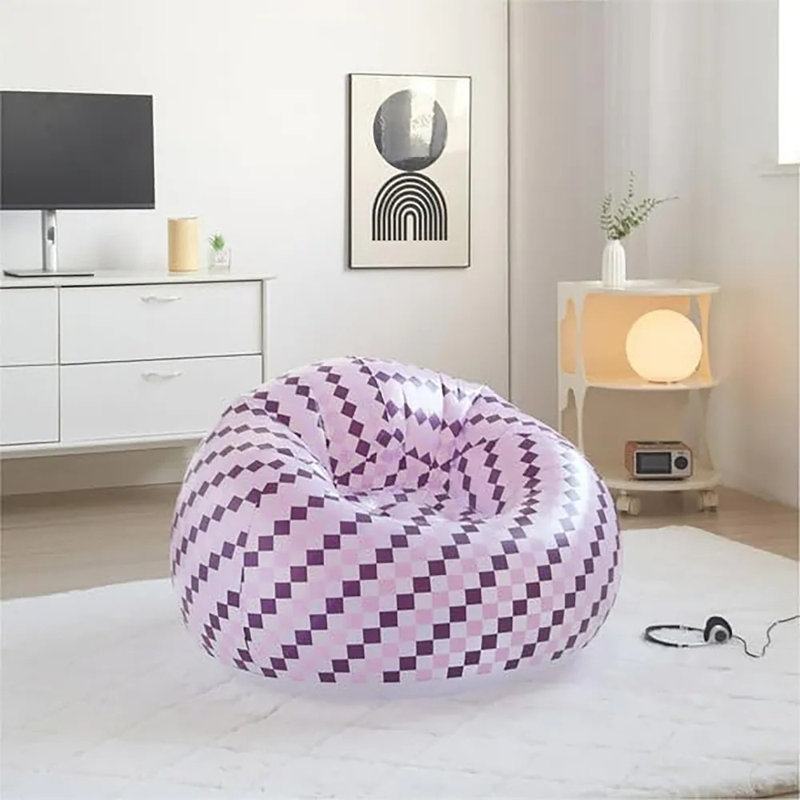  Fauteuil gonflable à carreaux rétro, Mauve