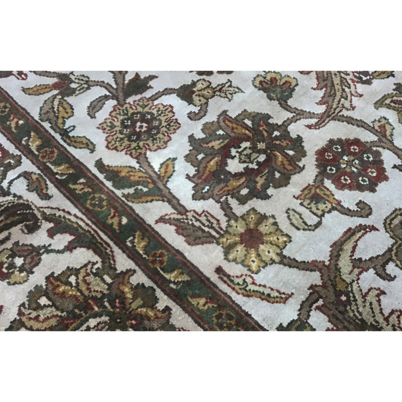 Tapis ivoire et ivoire noué à la main de haute qualité