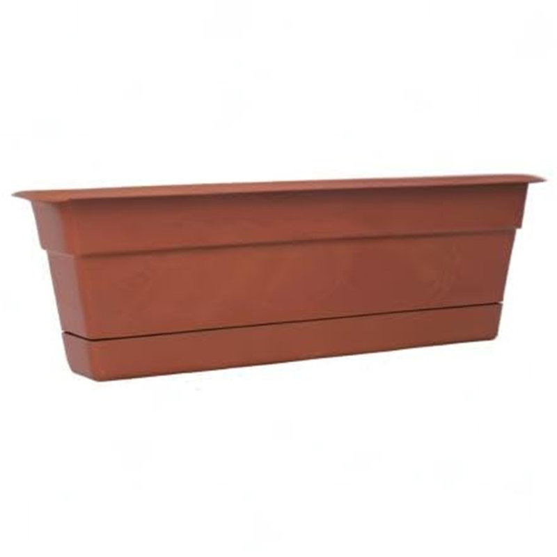  Boîte en plastique terre cuite pour fenêtre H 5,75 po x l 18 po x P 7,5 po Dura Cotta, H 5,75 po x l 18 po x P 7,5 po