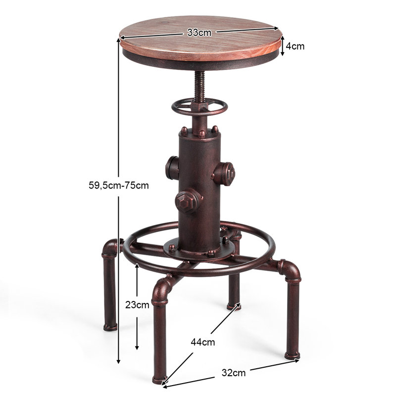 Ashworth Swivel Adjustable Height Counter Stool with Metal Frame
