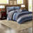 Premium Navy Multi Cal King Bedding Set, Microfiber Comfort And Style