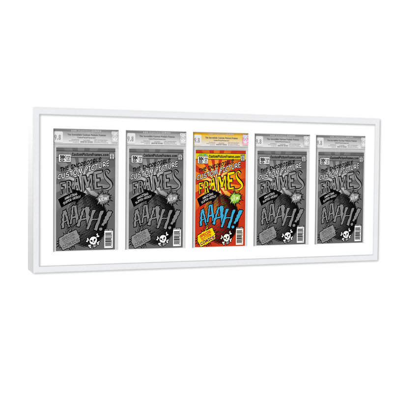 5 tapis de cadre de bandes dessinées pour exposer 5 bandes dessinées UV en acrylique, support et matériel de suspension