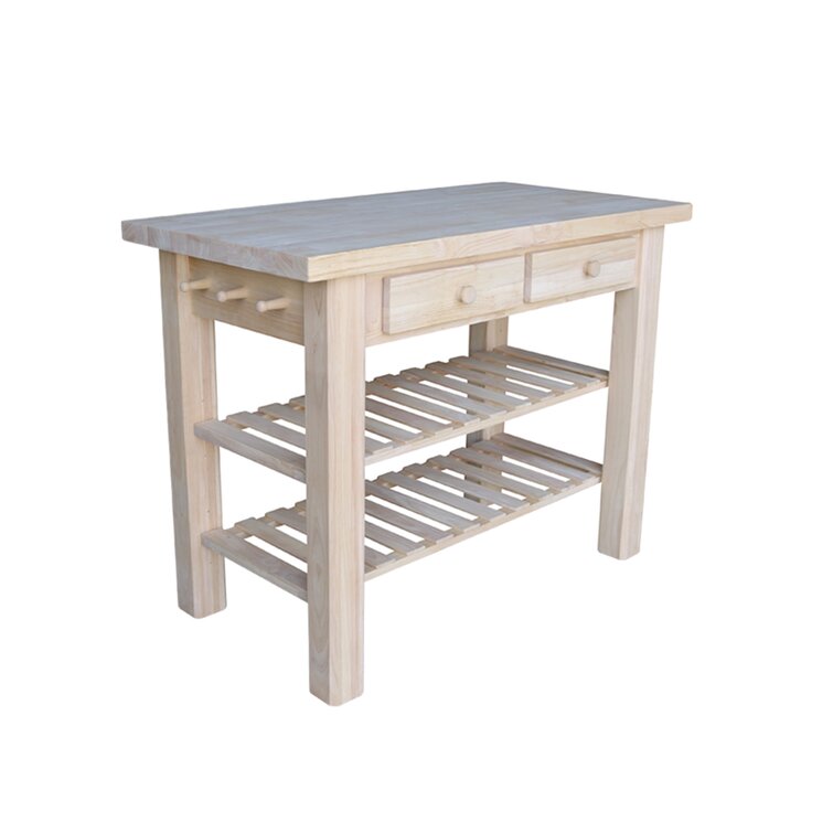 Supranowitz Kitchen Island with Butcher Block Top