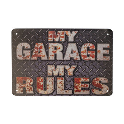 Vintage My Garage Rules Metal Wall Sign Industrial Man Cave Mechanic Shop Decor Vintage My Garage Rules Metal Wall Sign Industrial Man Cave Mechanic Shop Decor