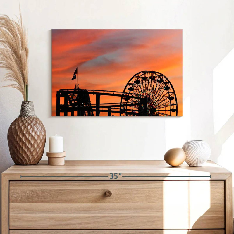 Silhouette de coucher de soleil Kerner Santa Monica, H 16 po x l 24 po