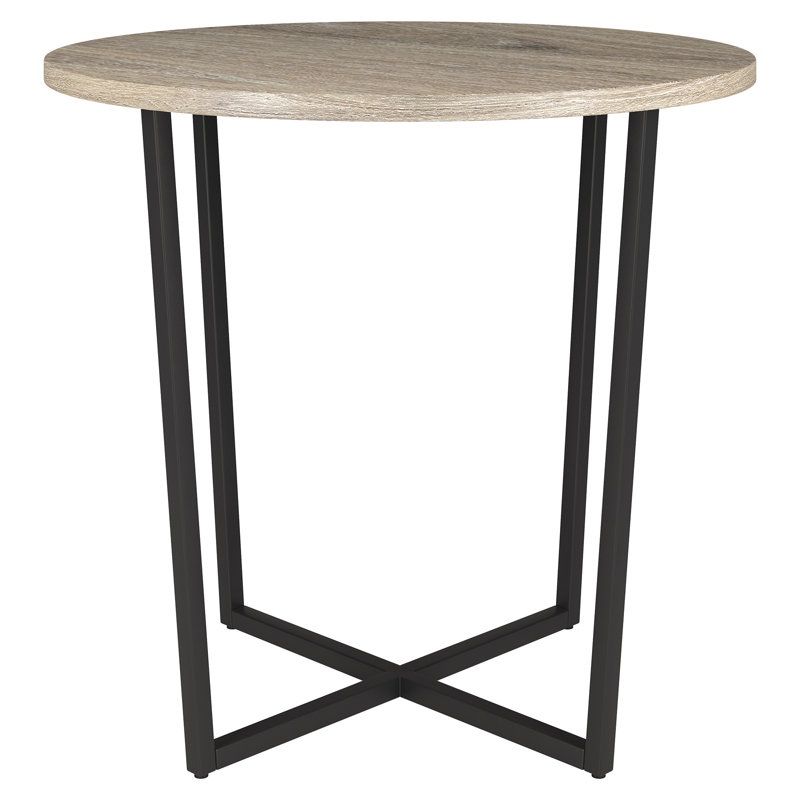 Cross Legs End Table, Antiqued Grey Oak