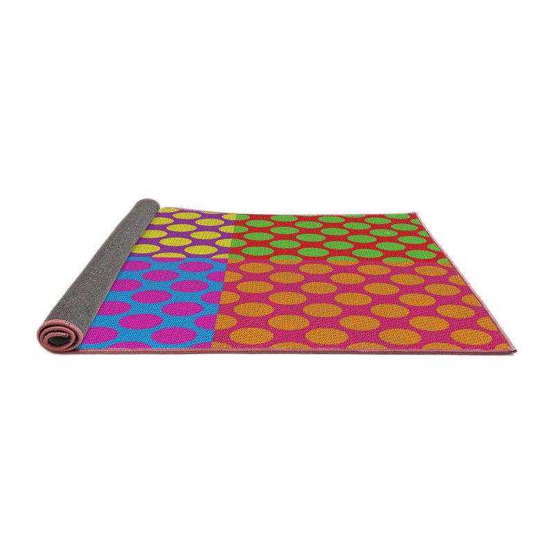 Tapis rouge/vert/bleu, Rond 5 pi