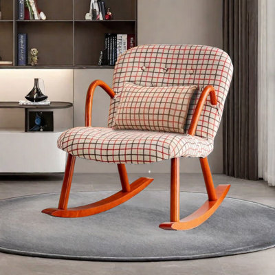 Chaise berçante en bois massif American Retro