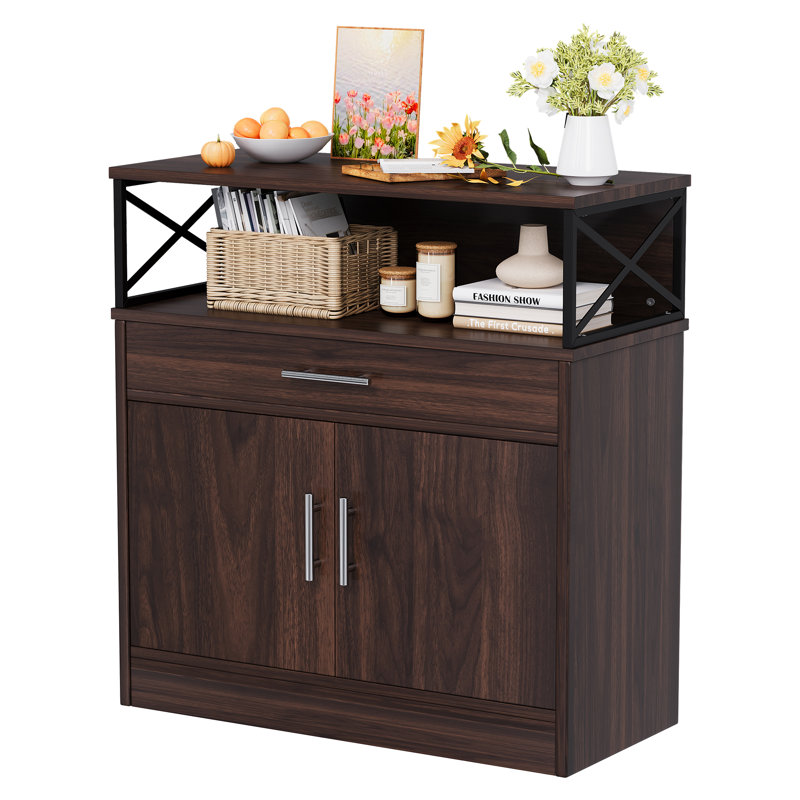 Abriah 31.4" Wide Sideboard Buffet Cabinet, Brown