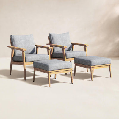 Tempo Teak 2 - Person Patio Conversation Set with Cushions
