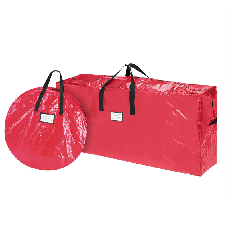 Ensemble de sacs de rangement pour couronne et arbre de Noël - fourre-tout à fermeture à glissière pour protéger les arbres artificiels de 9 pieds et les couronnes des Fêtes de 30 pouces