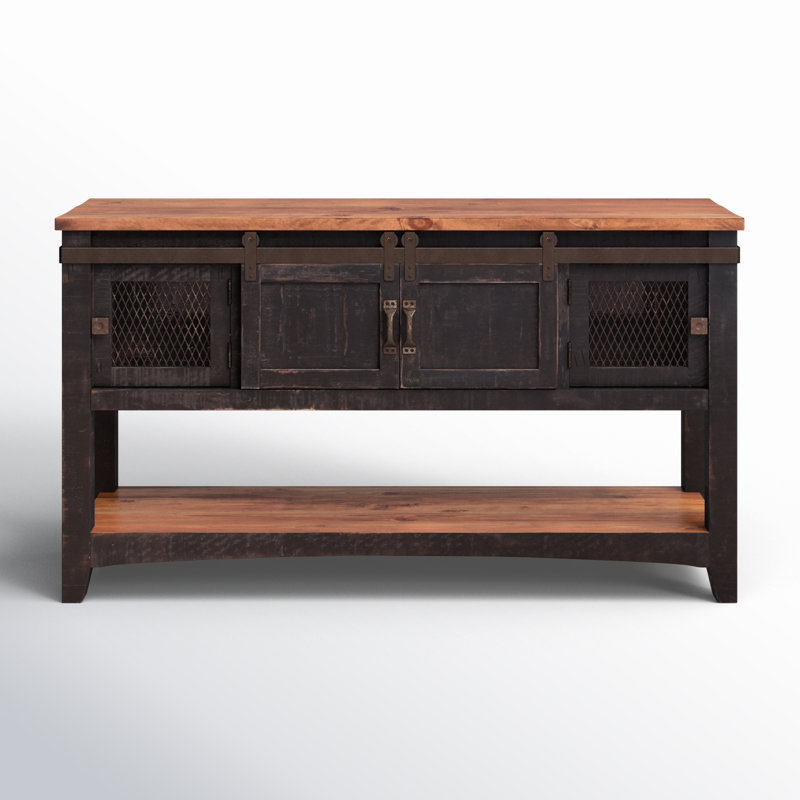 55'' Solid Wood Console Table, Dark Brown