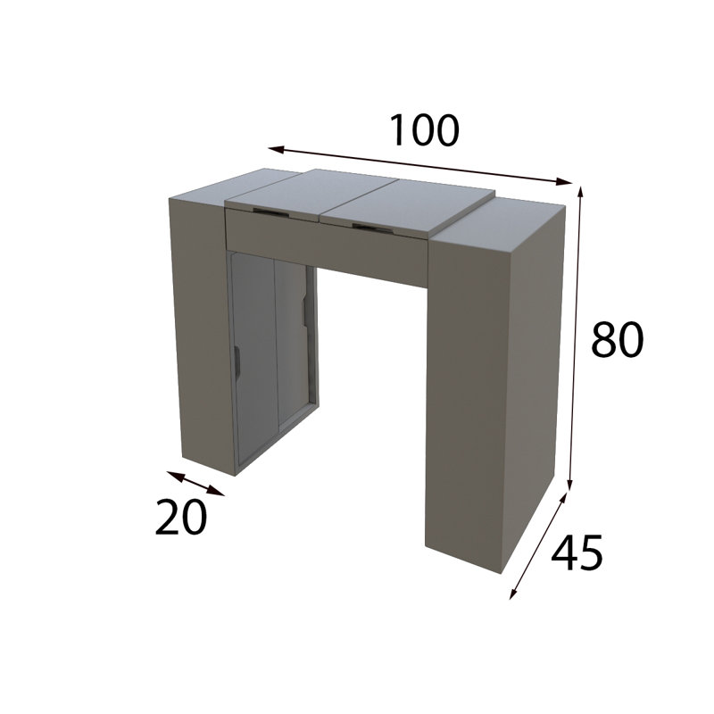 Ensemble coiffeuse avec tabouret et miroir Akasha