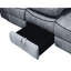 Fauteuil inclinable confortable en velours avec rangement caché et inclinable à deux tons de gris, table rabattable, 3 places, et détails capitonnés élégants-882374852