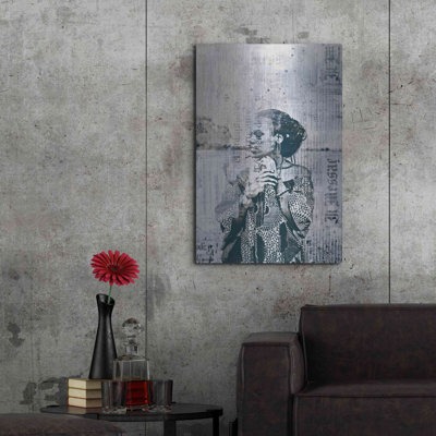 Luxe Metal Art 'Los Angeles City Girl Blue Grey' B " Gratitude Pit Bull Pittie Love " by Andrea Haase