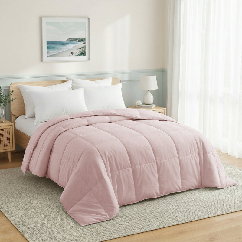 Insert de couette en duvet d'oie légère et respirante, Édredon très grand californien, Rose
