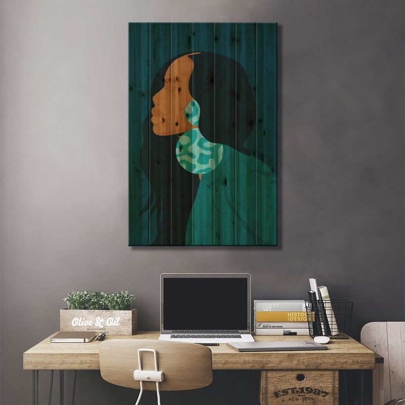 «Cheryl on Wood» par Reyna Noriega, H 40 po x l 26 po x P 1,5 po