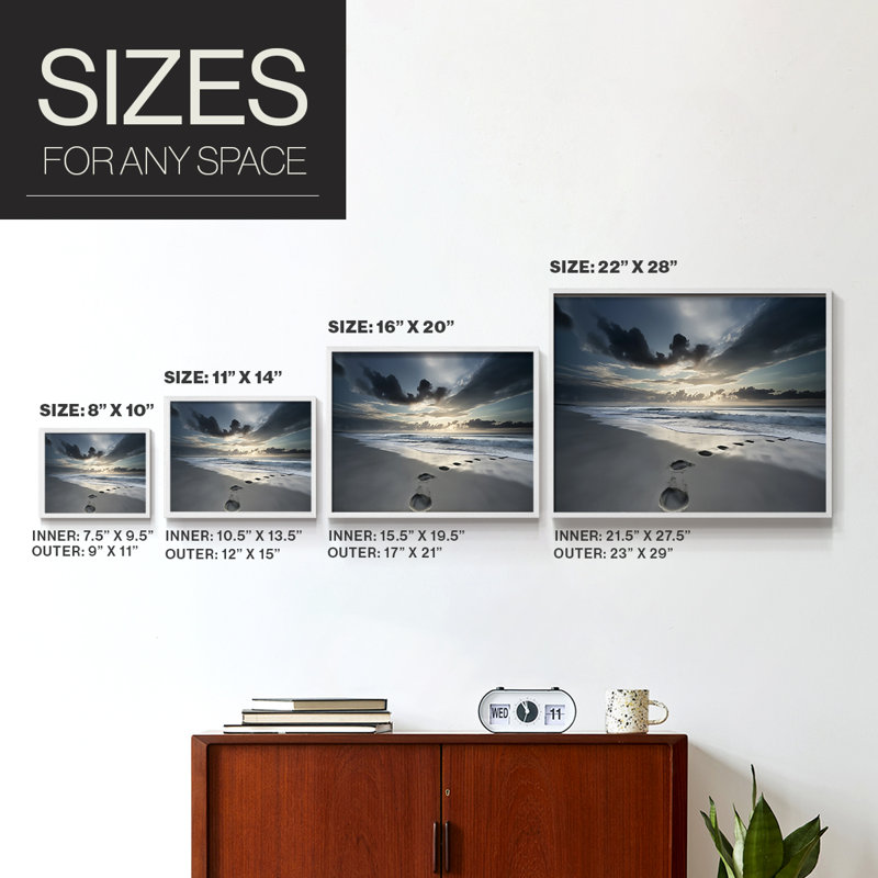 Nautical Series-XII -Framed Print - Restickable, 16" H x 20" W, White