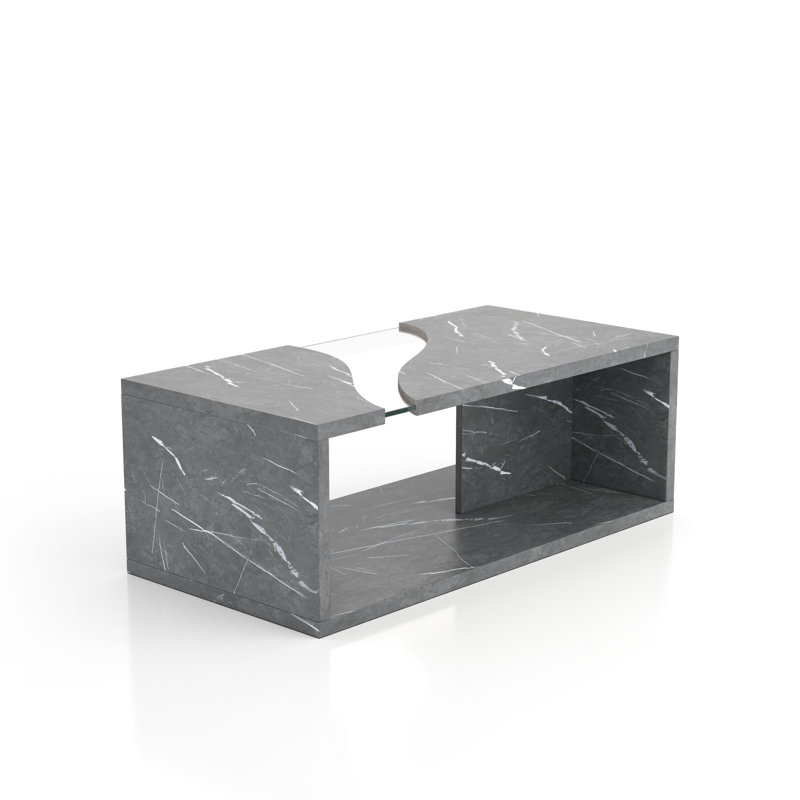 Temple Meads Single Coffee Table, Marble Gray