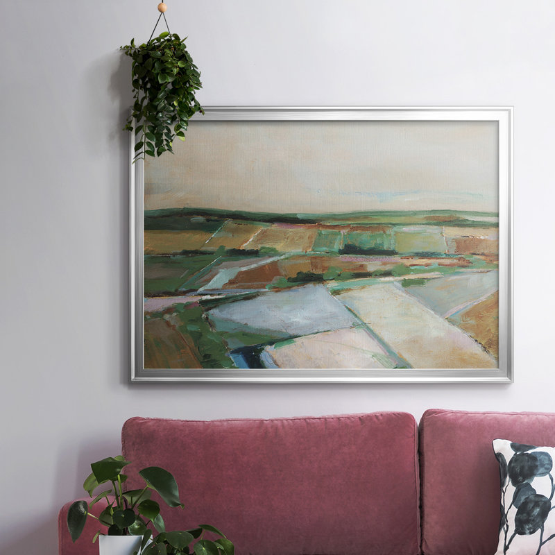 «Pastel Fields II», reproduction d'art sur toile, H 26 po x l 38 po x P 1,5 po, Argent