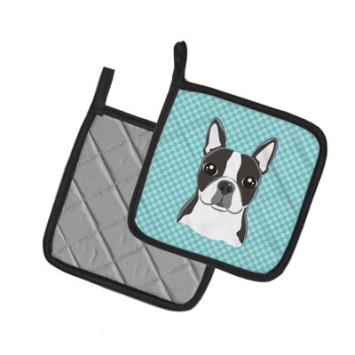 Cuisinier poignée boston terrier caroline Checkerboard