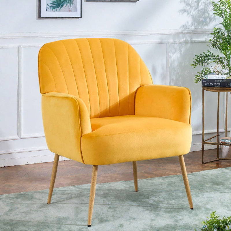 Chaises d'appoint luxueuses en velours, conception moderne avec pieds en métal pour les espaces de vie