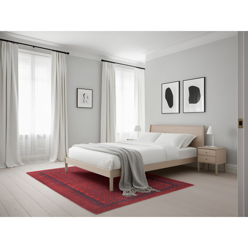Tapis rouge / noir Southwestern, Rectangle 5 pi x 7 pi
