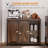 HOMCOM Industrial Farmhouse Buffet Cabinet, Kitchen Sideboard with Sliding Barn Doors, Three Drawers and Adjustable Shelves for Living Room, Dining Room, Rustic Brown