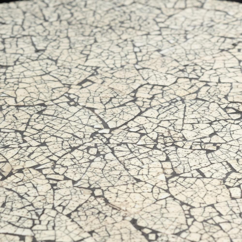 Egg Mosaic & Black Cow Hide End Table