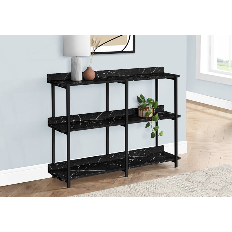 Table d'appoint, console, table de salon, table de couloir, Black