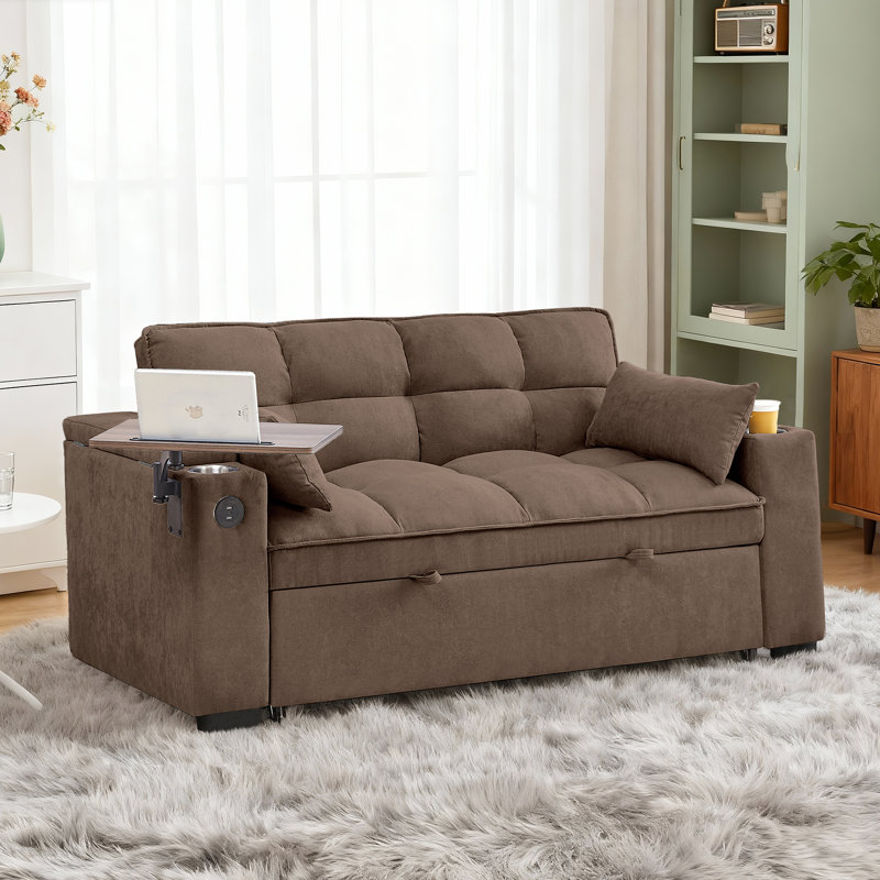 Canapé-lit convertible 3-en-1 Aurora, Mocha Linen Blend