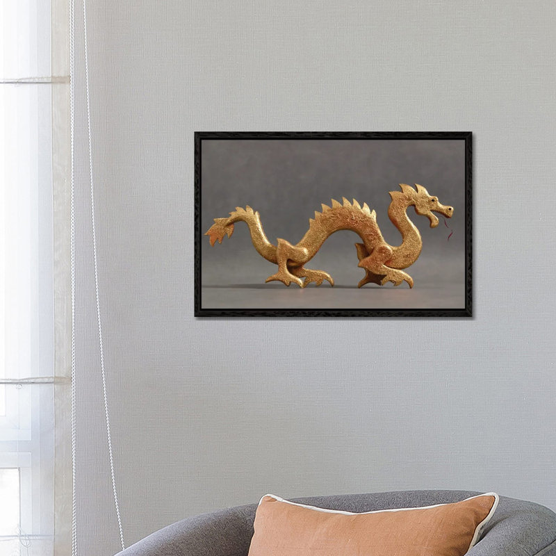 Chinese Dragon by Paul Kelley - Print on Canvas, Black Framed Canvas, 66.04 cm H x 45.72 cm W