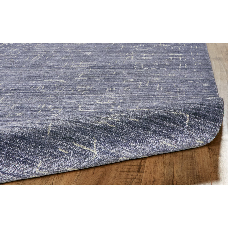 Tapis bleu touffeté à la main Woodbine, Rectangle 5 pi x 8 pi